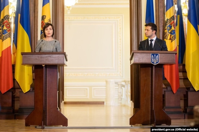 Президент України Володимир Зеленський і прем’єр-міністр Молдови Майя Санду. Київ, 11 липня 2019 року