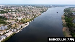 An aerial view of the Ukrainian city of Kherson on May 20.
