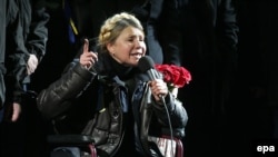 Виступ Юлії Тимошенко на Майдані під час Революції Гідногсті після її звільнення з ув’язнення. 22 лютого 2014 року