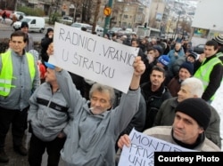 Protest radnika Vranice i Hidrogradnje, januar 2012, foto: depo.ba