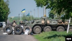 Блокпост українських солдат у Слов'янську, 4 травня 2014 року