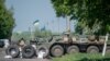 Украинские военные на блокпосту под Краматорском 