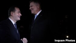 Президент Румынии Клаус Йоханнис и премьер Людовик Орбан, 24 ноября 2019 года