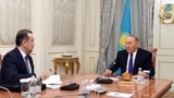 Kazakhstan - President Nursultan Nazarbayev and Karim Masimov, the head of National Security Committee. Astana, 15February2018. Photo from official website of Akorda. 