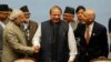 Indian Prime Minister Narendra Modi (L), Pakistani Prime Minister Nawaz Sharif (C) and Afghanistan President Ashraf Ghani (R) during a summit in Nepal, November 2014.