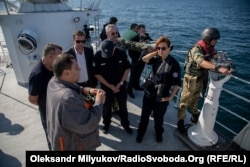 Інспекційна комісія на борту корабля морської охорони «Григорій Куроп'ятников»