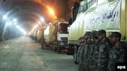 Iran -- A video grab reportedly shows missile launchers in an underground tunnel at an unknown location in Iran, October 14, 2015