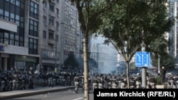 Police clashed with protesters during the gay pride parade in Belgrade in October 2010.