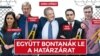 Агитационный плакат с изображением лидеров оппозиции в компании Джорджа Сороса, совместно уничтожающих заграждение против мигрантов