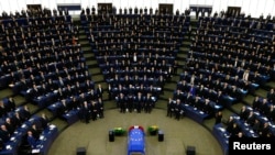 Общеевропейская церемония прощания с Гельмутом Колем (Европарламент, Страсбург, 1 июля 2017 г.)