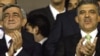 Armenian President Serzh Sarkisian and Turkish President Abdullah Gul during the two countries' World Cup football match.