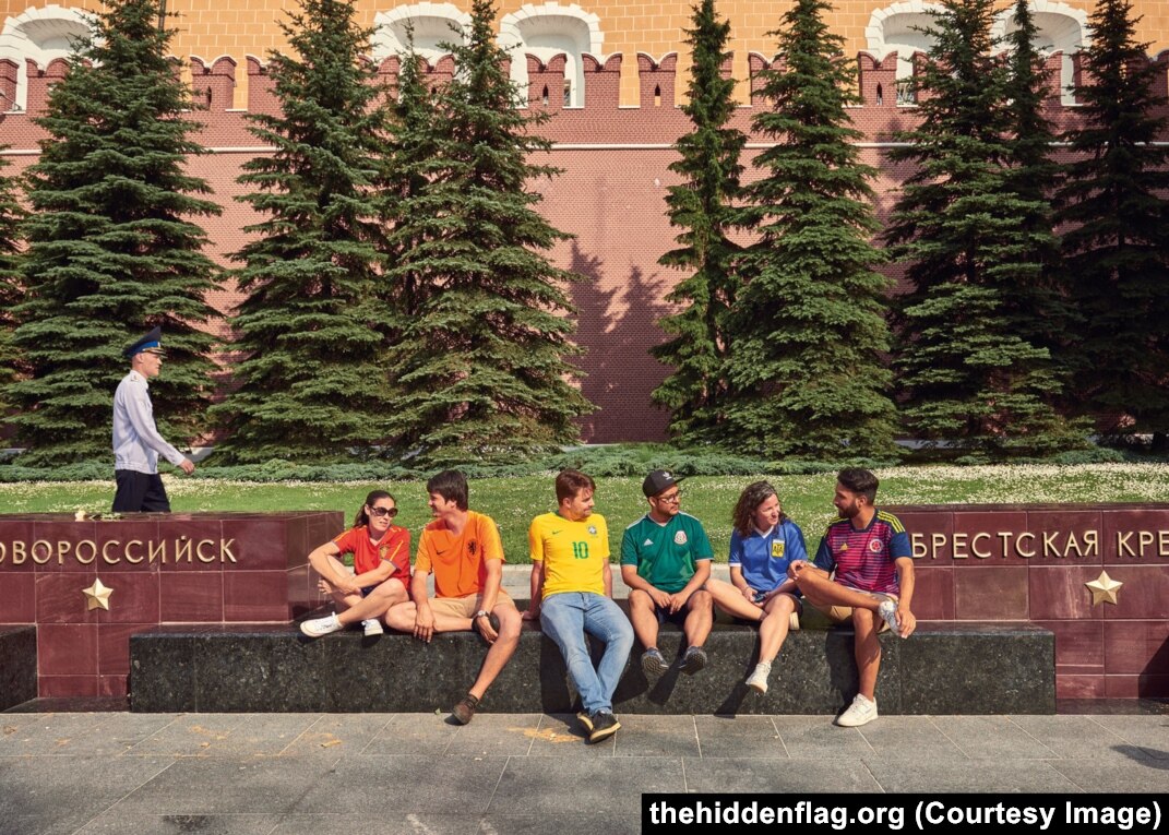 Gay rights activists protest at World Cup with 'hidden' rainbow flag