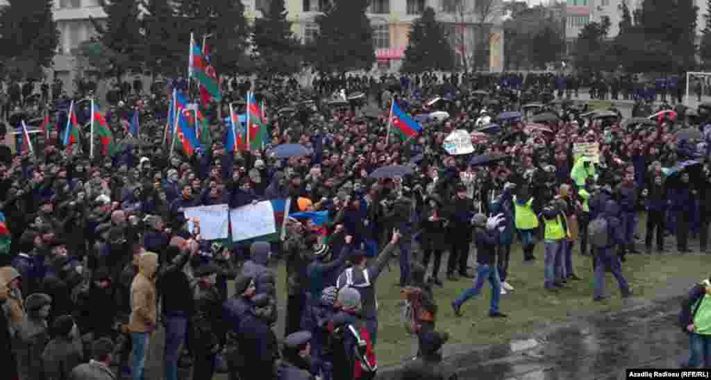 Azerbaijan. Baku. National Council's protest action in Baku 