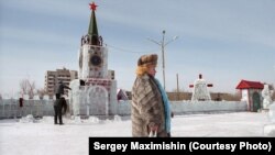 Ледовый Кремль в забайкальском Краснокаменске