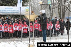 Олимпийский огонь зажгли в Бахмуте, 9 февраля 2018 года