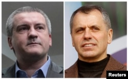 Сергій Аксьонов (ліворуч) та Володимир Константинов, 2014 рік, колаж