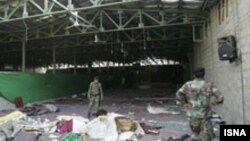 The site of the mosque bombing in Shiraz in April