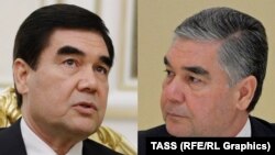 Turkmen President Gurbanguly Berdymukhammedov in 2017 (left) and in 2019