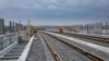 Строительство железной дороги через Керченский мост (архивное фото)