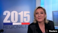 Лидер французской партии "Национальный фронт" Марин Ле Пен.
