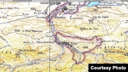Анклав Ворух на советской карте.