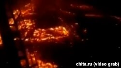 Пожар на Харанорском угольном разрезе в Забайкалье
