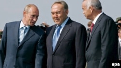 Слева направо: Путин, Назарбаев и Каримов
