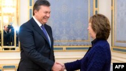 Встреча Кэтрин Эштон и Виктора Януковича в Киеве 5 февраля