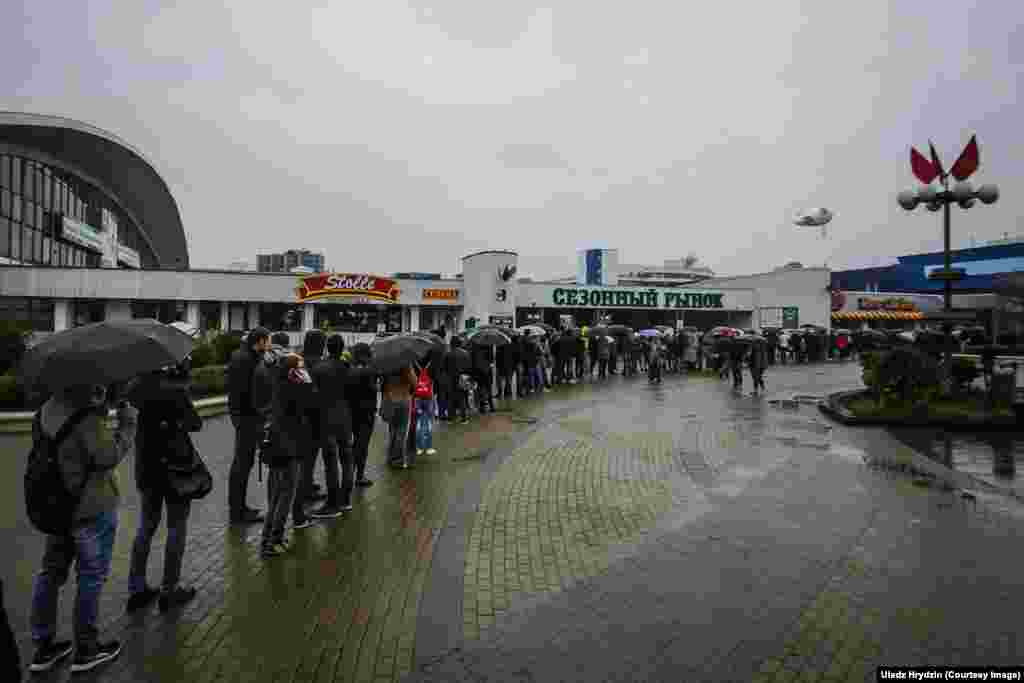 People hoping to get through the doors had to arrive early.