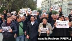 Müsavat Partiyasının Bakı Şəhər İcra Hakimiyyəti qarşısında piketi