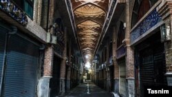 Closed shops in the Tehran Bazaar, Iran. March 25, 2020. 