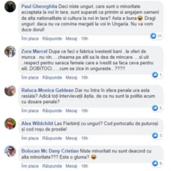 O alta mostră de „polemică”, din comentariile la postarea pe facebook a REL cu reportajul din Ditrău