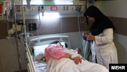 An Iranian nurse working in a hospital in Tehran, undated. File photo