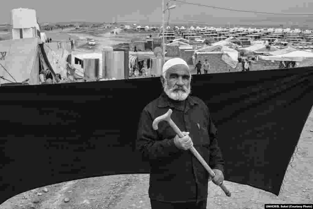 Ahmed, 70, fled Syria with his wife and eight of their nine children when their home in Damascus was destroyed in an attack. Together with four other families -- 50 people in all -- they escaped in the back of an open-topped truck, covered with plastic sheeting. The most important thing Ahmed brought is his cane, without which he wouldn&#39;t have made the two-hour crossing on foot to the Iraqi border. &quot;All I want now is for my family to find a place where they can be safe and stay there forever. Never should we need to flee again,&quot; he says. 