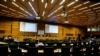 International Atomic Energy Agency (IAEA) Director General Rafael Grossi waits for the beginning of an interactive board of governors meeting in an nearly empty meeting room at the IAEA headquarters during the coronavirus disease (COVID-19) outbreak in Vi