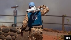 یک صلح‌بان سازمان ملل در بلندی‌های جولان