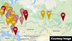 Карта акций протеста дальнобойщиков России