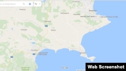 Скриншот карты Google, Орджоникидзе переименован в Кайгадор