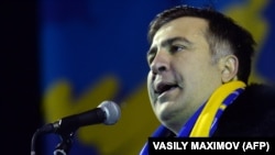 Mihail Saakașvili, la protestele de pe Maidan, decembrie 2013