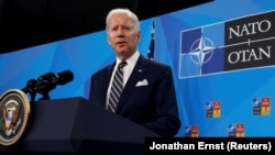 Američki predsjednik Joe Biden na konferenciji za novinare nakon samita NATO-a u Madridu 30. juna