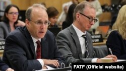 File Photo:Paris -- President on FATF, Marshall Billingslea (L) at day one of the FATF Plenary under US presidency in Paris on October 17, 2018.