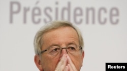 Poland -- Eurozone chief Jean-Claude Juncker attends an informal meeting of the Economic and Financial Affairs Council (ECOFIN) in Wroclaw, 16Sep2011