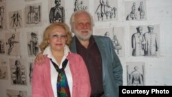 Петр Вайль с женой Эльвирой в Италии