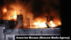 Пожар на складе в Москве