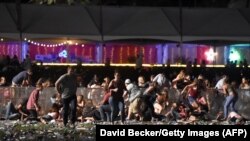 În timpul atacului de la Las Vegas, 1 octombrie 2017