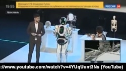 Snimak TV Rusija 24 koji se našao u centru pažnje jer nije u izvještaju objavio da je riječ o čovjeku-mašini a ne o robotu