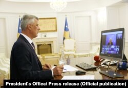 Presidenti Thaçi ka marrë pjesë në mënyrë virtuale në Samitin e Zagrebit.