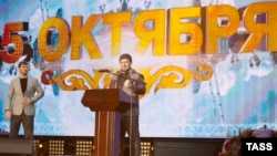 Chechen leader Ramzan Kadyrov addresses the audience at a concert marking the Day of Grozny, following a suicide bombing on October 5. Kadyrov has since yet to comment on the case.
