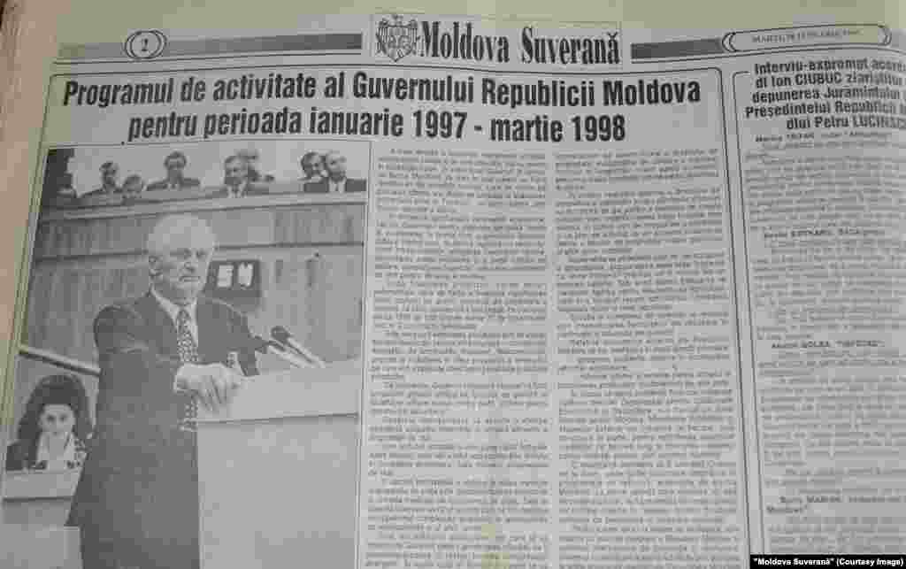 &quot;Moldova Suverană&quot;, 28 ianuarie 1997, vot de încredere pentru guvernul condus de Ion Ciubuc