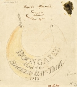 The breastplate of Boongaree was gifted to him by the New South Wales governor.